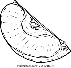 Rodaja de manzana en blanco