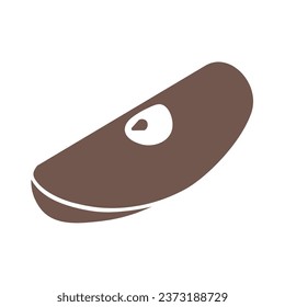 Slice of apple on white background