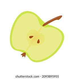 A slice of apple in vector (eps 10), food illustration 