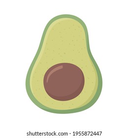 slice avocado fresh icon isolated