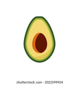 Slice avocado fruit flat icon. Simple editable vector illustration usable for web and print items.