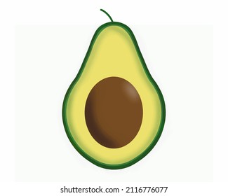 Slice avocado tropische Obstkartographie einzeln auf Hintergrund