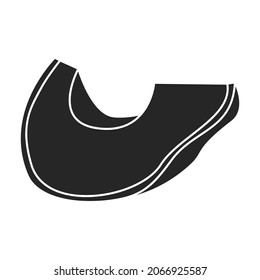 Slice avocado vector icon.Black vector icon isolated on white background slice avocado.