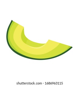 Icono vectorial de aguacate en trozos.Icono vectorial de caricatura aislado en el aguacate de corte de fondo blanco.