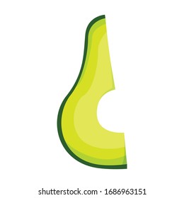 Slice avocado vector icon.Cartoon vector icon isolated on white background slice avocado.