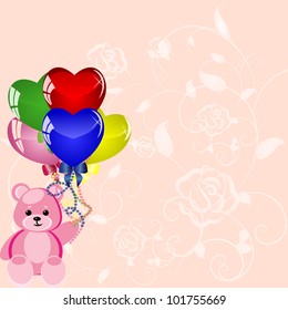 Slice Of Birthday Cake With Balloons