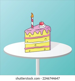 Ropa de torta de cumpleaños con vela.