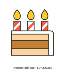 slice of birthday cake, sweets and pastry set, filled outline icon