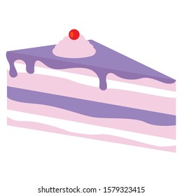 Slice of birthday cake - Vector illustration design