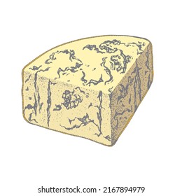 A slice of blue cheese.