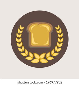 slice of brad and grains flat icon