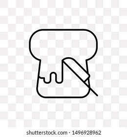 Slice of bread with butter icon isolated on transparent background. Breakfast symbol modern, simple, vector, icon for website design, mobile app, ui. Vector Illustration