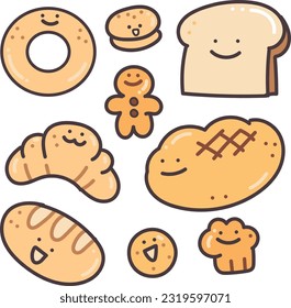  Slice of bread cartoon is on white background.