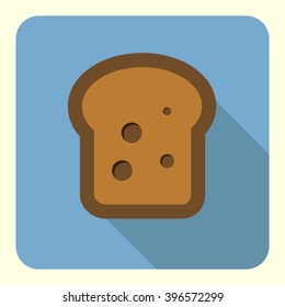slice of bread flat icon. food icon in modern material design style for web and mobile use