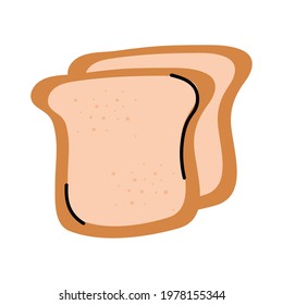slice bread fresh food isolated style
