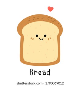 Slice Of Bread With Heart And Hand Drawn Text 