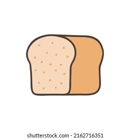 Slice of bread icon, filled line icon vector isolated on white background