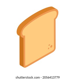 Slice of bread icon. Isometric of toast bread. Vector illustration isolated on white background.
