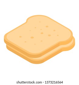 Slice of bread icon. Isometric of slice of bread vector icon for web design isolated on white background