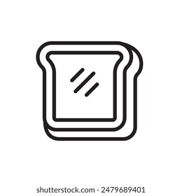 Slice of bread icon with linear design 