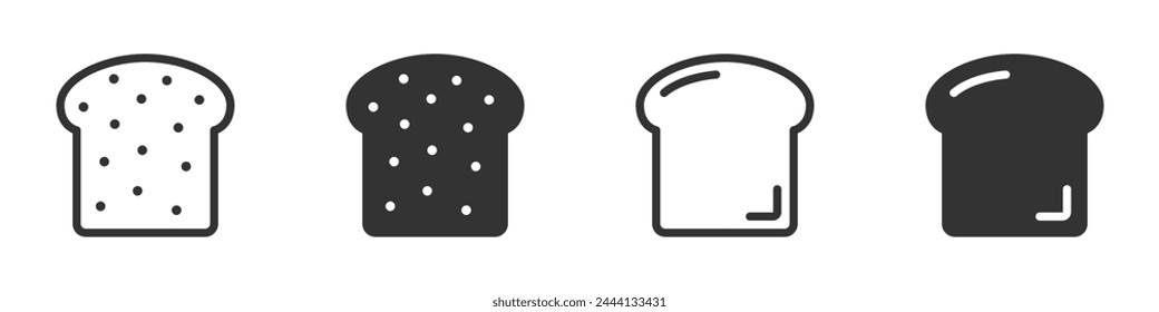 Slice of bread icon. Vector illustration.