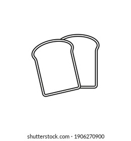 Slice of bread icon. Vector. Line style. 	