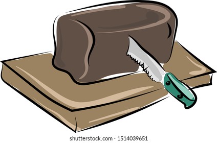 Slice bread, illustration, vector on white background.