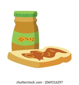 Slice bread  peanut butter   vector illustration  flat design illustration