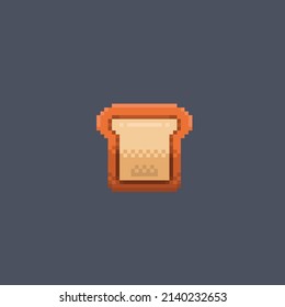 slice of bread in pixel style