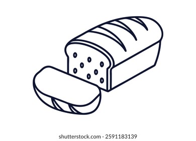 Slice Bread silhouette clip art vector illustration transparent white background