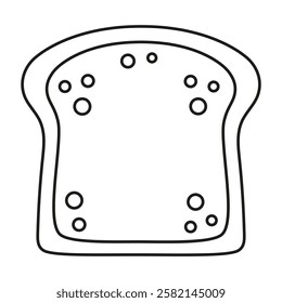 slice of bread thin line icon, bakery concept, bread toast sign on white background, outline style icon for mobile or web design