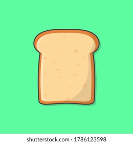 Slice Of Bread Vector Icon Illustration. Toasted Bread Slice For Breakfast. Bakery Pastry Product