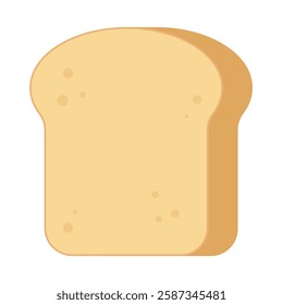 Slice bread.A piece of sliced toast isolated on white background.Breakfast bakery element vector graphic illustration.