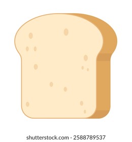 Slice bread.A piece of sliced toast isolated on white background.Breakfast bakery element vector graphic illustration.