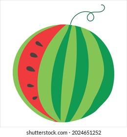 A slice of brightly colored watermelon. Watermelon for fabric.