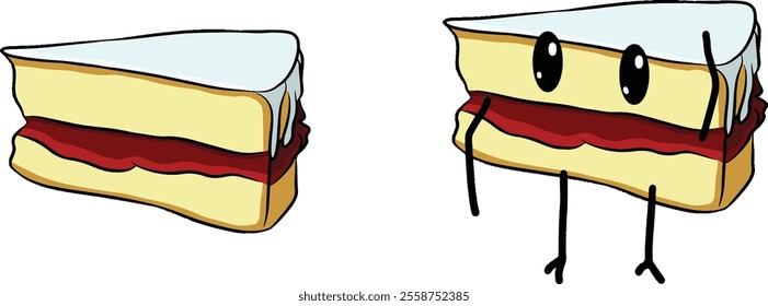 slice of cake cartoon emoji