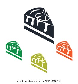 Slice of cake with cream icon