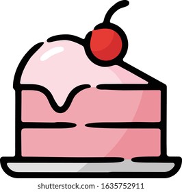 Slice Of Cake Doodle Sketch Icon