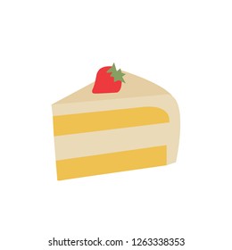 Slice of cake emoji illustration birthday food dessert strawberry