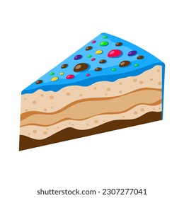 Slice of cake in flat style illustration. Cake for design, food apps and websites. Vector EPS 10