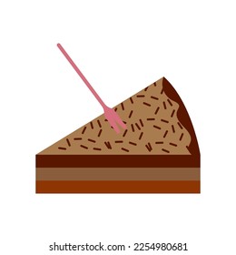 corte del vector de diseño de ilustración de icono de tarta