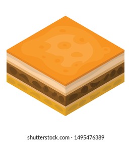 Slice cake icon. Isometric of slice cake vector icon for web design isolated on white background
