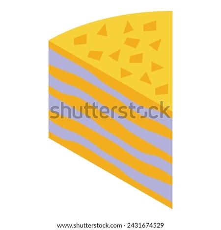 Slice cake icon isometric vector. Party fruit piece. Delicious sweet