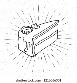 Slice cake icon, vector illustration.