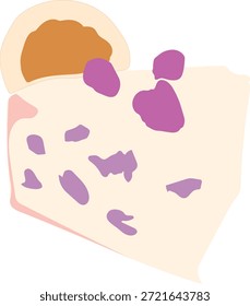 Ilustración de rebanada de pastel que representa el postre, la dulzura y la celebración.