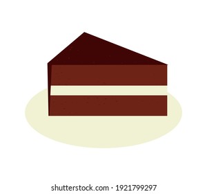 slice cake on dish vector illustration icon isolated design