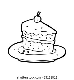 rebanada de tarta en la caricatura de la placa