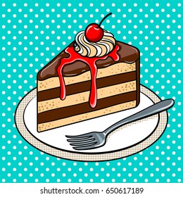 Happy Birthday Slice Cake With Candle Celebration Party Cartoon |  lupon.gov.ph