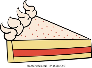 slice of cake stylized art illustration
