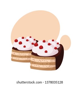 slice of cake vector